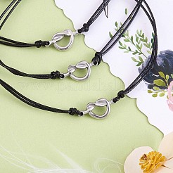 Ensemble de bracelets à maillons en forme de cœur en acier inoxydable 430 de 3 styles&nbsp;JB719A