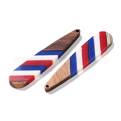 Pendentifs en résine rayée opaque et bois de noyer du jour de l'indépendance&nbsp;RESI-U010-02E