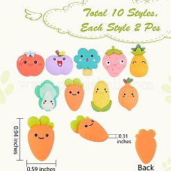 20pcs 10 cabochons en résine opaque de style&nbsp;CRES-SZ0001-18