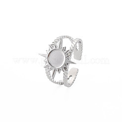 201 Edelstahl offener Manschettenfingerring Emaillefassungen&nbsp;X-STAS-S119-159A-P