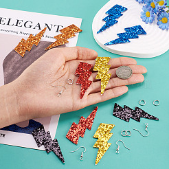 Kit fai da te per creare orecchini pendenti con fulmine in finta pelle&nbsp;DIY-TA0010-70B