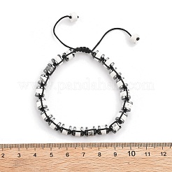 Verstellbare Armbänder aus geflochtenen Perlen aus natürlichem Howlith und nicht magnetischem synthetischem Hämatit&nbsp;BJEW-Z090-01O