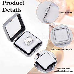 Cajas de exhibición de piedras preciosas de diamantes sueltos de hierro&nbsp;CON-WH0088-19A-02