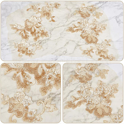 2 Paar 3D-Blumen-Stickerei-Applikationen aus Polyester zum Aufnähen&nbsp;DIY-GF0013-15