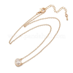 Colliers avec pendentif en laiton et zircone cubique transparent pour femmes&nbsp;NJEW-Z079-02G-02