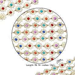 Chaînes à maillons de fleurs en laiton émaillé de 2 m&nbsp;CHC-SZ0001-35
