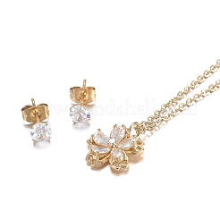 Ensembles de bijoux en strass en acier inoxydable 304&nbsp;SJEW-H301-14G