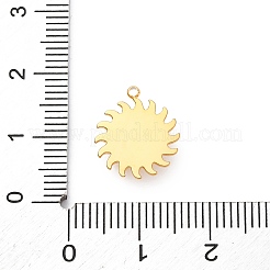 304 Edelstahl Pavé natürliche Muschel Sonnenstrahl Charms&nbsp;STAS-I331-31G