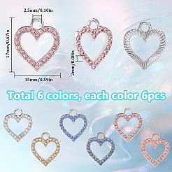 36pcs 6 Farben Legierungscharme&nbsp;FIND-SC0013-14