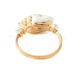 Fingerringe aus natürlicher Muschel&nbsp;RJEW-TA00168