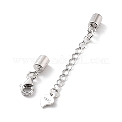 925 estensore per catena a maglie in argento sterling rodiato anti-ossidazione&nbsp;STER-G039-04B-P