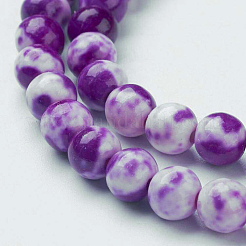Chapelets de perles en jade de océan blanc synthétique&nbsp;G-J350-10mm-01