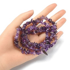 Natürlichen Amethyst Chip-Perlen-Stränge&nbsp;G-YW0002-09