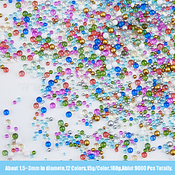 180 g 12 Farben Bubble Beads&nbsp;GLAA-HY0001-21