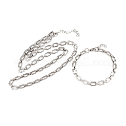 Schmucksets aus Kabelketten aus Edelstahl 304&nbsp;SJEW-L199-04P