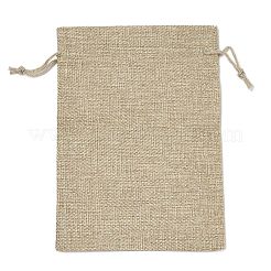 Weihnachtsbedruckte Sackleinen-Verpackungsbeutel mit Kordelzug&nbsp;LS-ABAG-Q053-02B-07