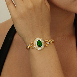 Echte 18 Karat vergoldete Messing-Strass-Gliederarmbänder&nbsp;TO0430-1