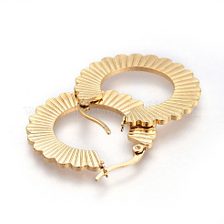Pendientes de aro de acero inoxidable 201&nbsp;X-EJEW-A054-14G
