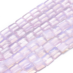 Opalite Beads Strands, Flat Slice Square Beads, 7.5x7.5x3.5mm, Hole: 0.8mm, Diagonal Length: 10.5mm, about 49pcs/strand, 15.35 inch(39cm)