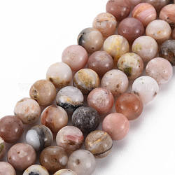 Chapelets de perles en opale rose naturelle, grade AB, ronde, 8~9mm, Trou: 1mm, Environ 45~48 pcs/chapelet, 15.7 pouce