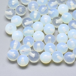 Perles d'opalite, la moitié foré, ronde, 10mm, demi-trou: 1.2 mm