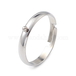 304 base de anillo de bucle de acero inoxidable, anillo de dedo ajustable, color acero inoxidable, 3x1mm, agujero: 1.2 mm, diámetro interior: 18 mm