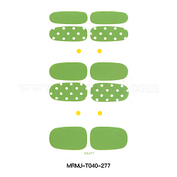 Nagelfolien-Aufkleber im Polka-Dot-Stil mit voller Abdeckung, UV-Gellack Nagelfolien Streifen Abziehbilder, für Nagelspitzen Dekorationen, hellgrün, 10x5.5 cm