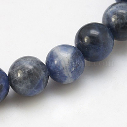Chapelets de perles en sodalite naturelle, Grand-un, ronde, 4mm, Trou: 0.8mm