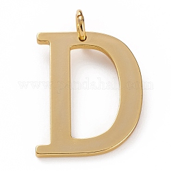 Золотые латунные подвески, долговечный, буквы, letter.d, 27x20x1.5 мм, отверстие : 3.5 мм
