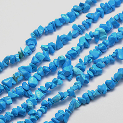 Puce turquoise synthétique chapelets de perles, teinte, lumière bleu ciel, 5~8x5~8mm, Trou: 1mm, environ 31.5 pouce