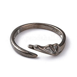 Кольцо из сплава с открытой манжетой для женщин, металлический черный, широк: 2~5 мм, внутренний диаметр: 18 мм