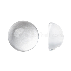 透明な半円形のガラスカボション  透明  10x5mm