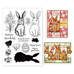 PVC Stamps, for DIY Scrapbooking, Photo Album Decorative, Cards Making, Stamp Sheets, Film Frame, Rabbit Pattern, 21x14.8x0.3cm