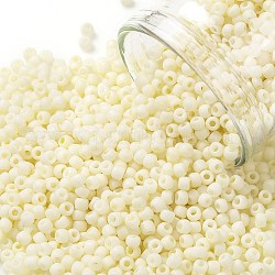 TOHO Round Seed Beads, Japanese Seed Beads, (762) Opaque Pastel Frost Egg Shell, 11/0, 2.2mm, Hole: 0.8mm, about 5555pcs/50g