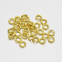 Ottone anelli di salto aperto, oro, 18 gauge, 8x1mm, diametro interno: 6mm, circa 3400pcs/500g