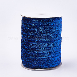 Блеск блеск ленты, лента из полиэстера и нейлона, синие, 3/8 дюйм (9.5~10 мм), о 50yards / рулон (45.72 м / рулон)