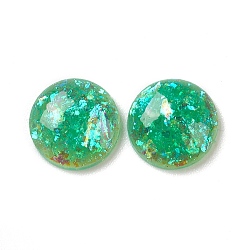 Opal-Cabochons aus Harzimitat, flache Rückseite rund, Meergrün, 8x2.5 mm