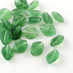 Perles acryliques losanges imitation pierre précieuse, vert de mer moyen, 16.5x13x8mm, Trou: 2mm, environ 700 pcs/500 g