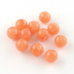 Perles rondes en acrylique d'imitation pierre précieuse, saumon clair, 12mm, Trou: 2mm, environ 520 pcs/500 g
