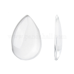 Transparente tropfenförmige Glascabochons, Transparent, 30x20x6 mm