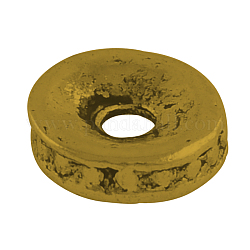 Donuts aleación de los entrepieza de abalorios, estilo tibetano, sin plomo y cadmio, oro antiguo, 8x2mm, agujero: 2 mm, aproximamente 1960 unidades / 1000 g