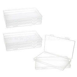 Contenitori di perle di plastica trasparente, con coperchi a cerniera, per perline e altro, rettangolo, chiaro, 19.1x10.95x1.6cm