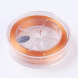 Filo di cristallo elastico piatto, filo per perline elastico, per realizzare bracciali elastici, arancione, 1x0.5mm, circa 87.48 iarde (80 m)/rotolo