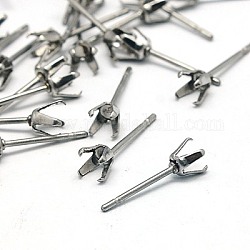 304 Stainless Steel Stud Earring Findings, Stainless Steel Color, 15x4mm