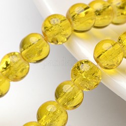 Стеклянные бусины кракле, круглые, золотые, 6 мм, отверстие : 1.3~1.6 мм, около 133 шт / нитка, 31.4 дюйм