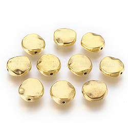 Perline in lega stile tibetano, cadmio & nichel &piombo libero, ondulato piatta e rotonda, oro antico, 12x12x4mm, Foro: 1 mm