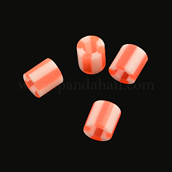 Recharges de perles à repasser en PE, colonne, rouge-orange, 5x5mm, Trou: 3mm