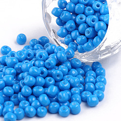 Backlack Glasperlen, Verdeck blau, 6/0, 4~5x3~4 mm, Bohrung: 1~2 mm, ca. 4500 Stk. / Beutel
