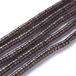 Filamenti di perline Bronzite naturale, disco, perline Heishi, 7x3mm, Foro: 1 mm, circa 117pcs/filo, 15.75'' (40 cm)