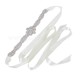 合金クリスタルラインストーンフラワーブライダルベルト  衣料品の結婚式の帯  レモンシフォン  90-1/2インチ（230cm）
